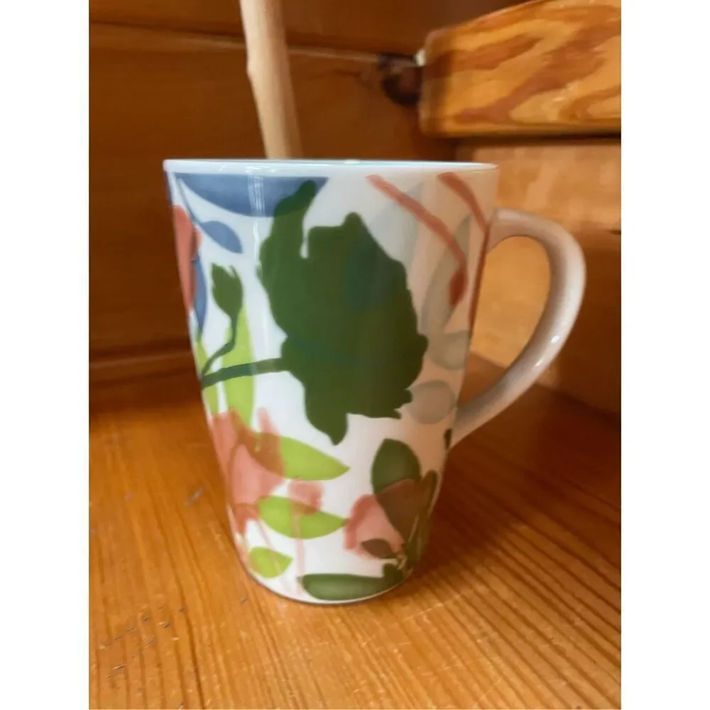 Floral 14oz Tall Mug Blue Interior 2009 Starbucks